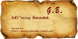 Gönczy Benedek névjegykártya
