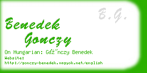 benedek gonczy business card